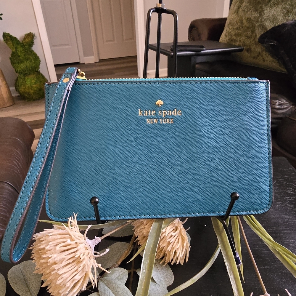 Kate Spade Teal Wristlet Pouch